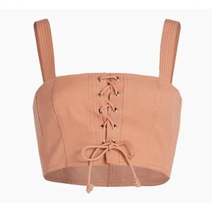 Ulla Johnson Isla Lace-Up Crop Top in Sedona New With Tags Size 8